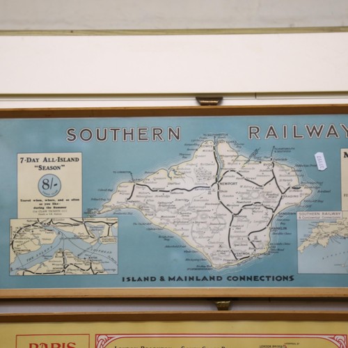 362 - SOUTHERN RAILWAY - a map depicting the rail routes of Island and Mainland connections to the Isle of... 