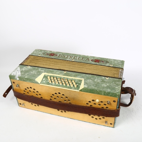 500 - ESTRELLA - Estrella piano accordion, with associated leather strap