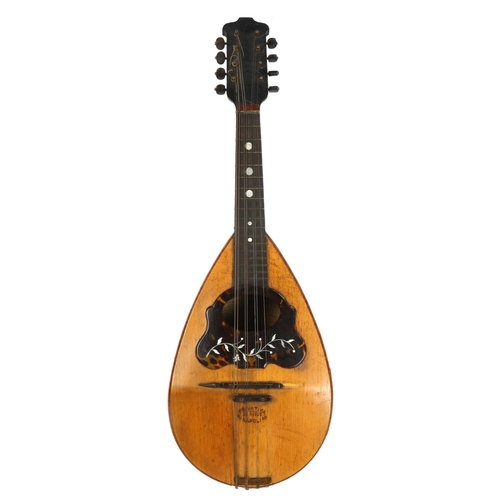 506 - An 1896 Italian rosewood mandolin, by Cav. Giovanni de Maglio e Figlio, Napoli, label to interior, w... 