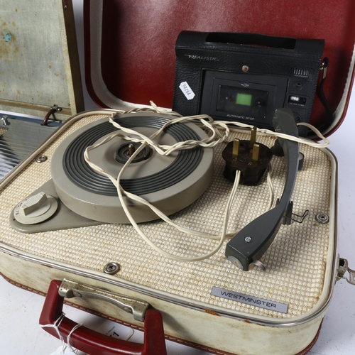 513 - A Vintage Westminster portable turntable, a Vintage PYE portable radio, and 1 other (3)