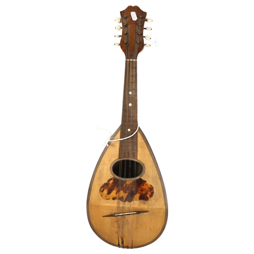 515 - An 8-string rosewood bowl-back German mandolin, L58cm