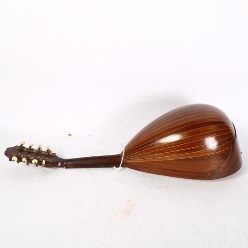 515 - An 8-string rosewood bowl-back German mandolin, L58cm