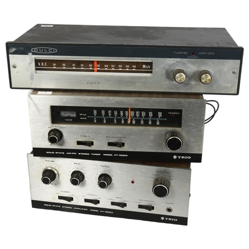 529 - A Trio KT2000A amplifier, a KT1000A tuner, and a Dulci F.M.T.7 tuner (3)