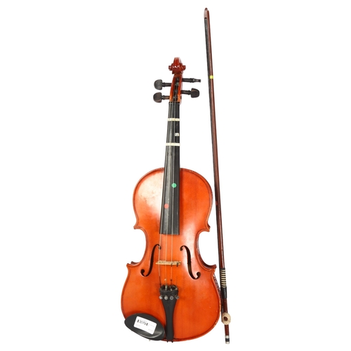 533 - SKYLARK BRAND - a MB:008 half-size 4-string acoustic violin, with bow, and in hardshell case, violin... 