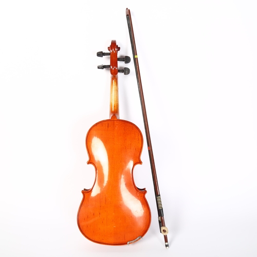 533 - SKYLARK BRAND - a MB:008 half-size 4-string acoustic violin, with bow, and in hardshell case, violin... 