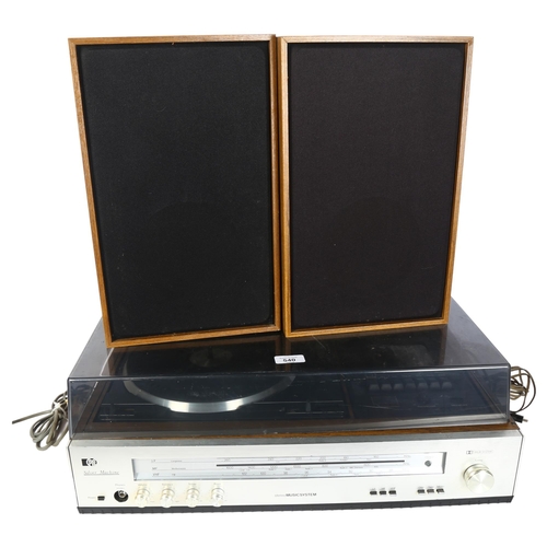 540 - PYE - a Silver Machine stereo music system, turntable and cassette player, with associated speakers,... 