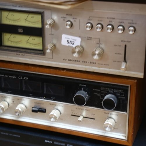 552 - A Yamaha Natural Sound AB receiver, ref. RX-V595RDS, a Sansui 4-channel rear amplifier, ref. QS-500,... 