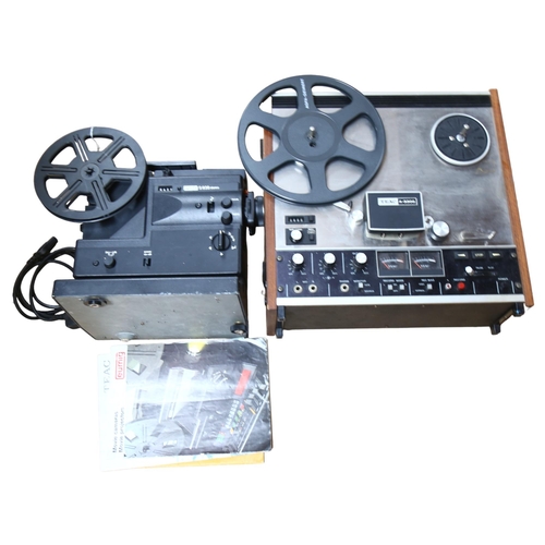 553 - A Teac A-3300 reel-to-reel recorder, and a Eumig S938 stereo super 8 sound cine projector, and assoc... 