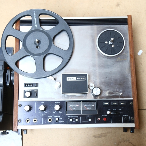 553 - A Teac A-3300 reel-to-reel recorder, and a Eumig S938 stereo super 8 sound cine projector, and assoc... 