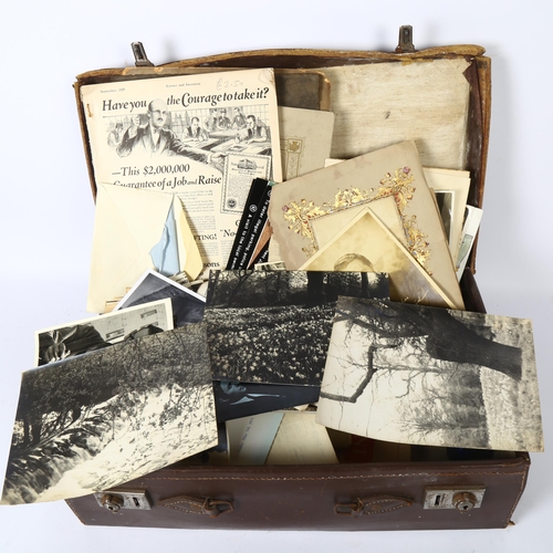 572 - A suitcase full of Vintage photographs and ephemera, many family pictures, some local interest, a qu... 