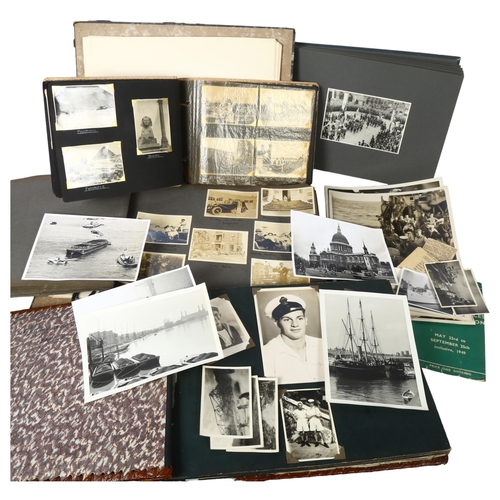 574 - A quantity of Vintage photograph albums, including an Egyptian style decorated album, with various N... 