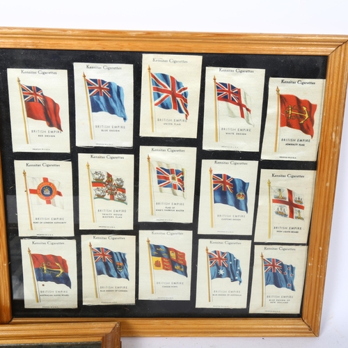 645 - 3 frames of Kensitas silk flag cigarette cards