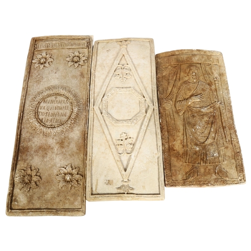 764 - 3 Arundel Society plaster plaques, 38cm