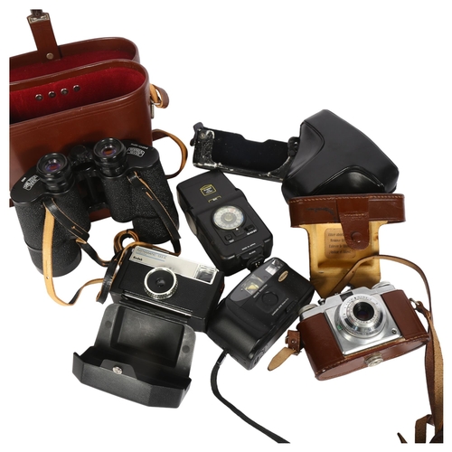 791 - Carl Zeiss Jena 10x50 binoculars, in case, Agfa leather-cased Compur Rapid camera, and 3 others