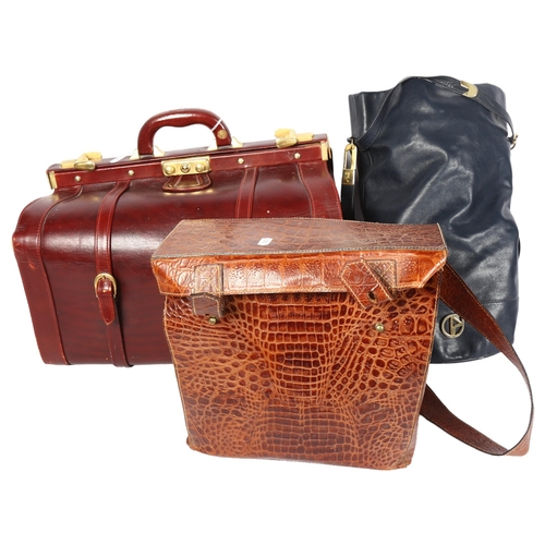 820 - A Coexis handbag, a leather travel bag, and duffle bag, and another