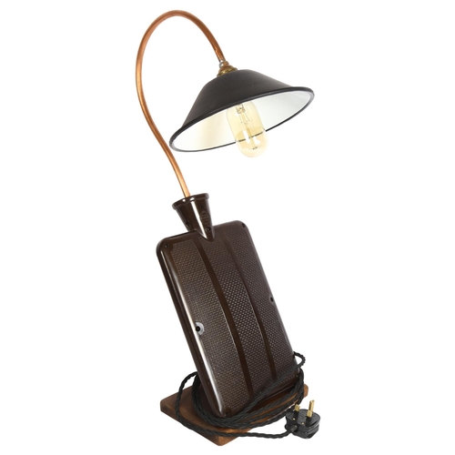 840 - 1930's Bakelite electric bed heater converted to a bedside table lamp