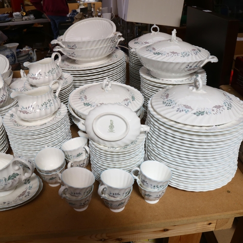 851 - Royal Doulton Glen Aluldyn pattern extensive dinner service, including 3 sauce boats and stands, 8 v... 