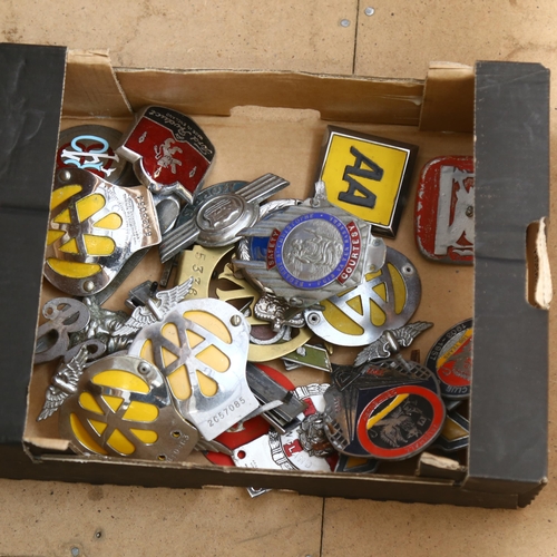 853 - Vintage car badges, including Vauxhall Owners Club and Centenary, Viking badges, RAOB car badge etc