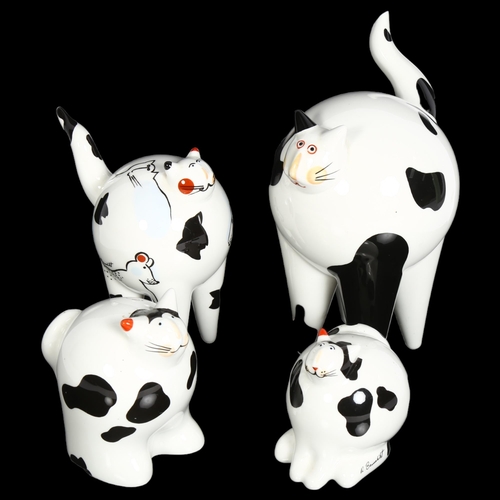 874 - ROSEMARY BENEDIKT for VILLEROY & BOCH - a group of stylised cats (4), tallest 18cm