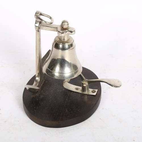 922 - A novelty nautical desk bell, of anchor and bell design, height 14cm