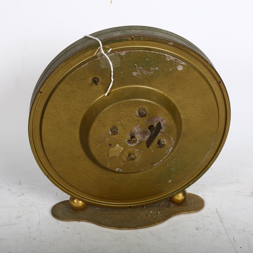 931 - KUNDO - a mid-century German brass world clock, with applied Roman numerals, diameter 24cm