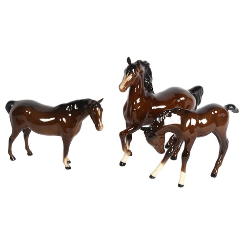 867 - 2 Royal Doulton foals, and another (3)