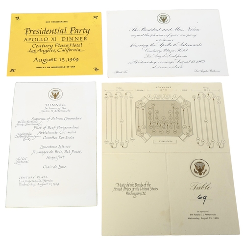 1029 - Rare Apollo 11 Whitehouse invitation for Wednesday August 13th 1969, the dinner was held in honour o... 