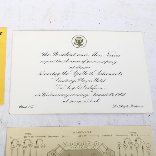 1029 - Rare Apollo 11 Whitehouse invitation for Wednesday August 13th 1969, the dinner was held in honour o... 