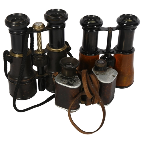 1045 - A pair of early 20th century binoculars, Jumelle Etat-Majoa, Peafectionnee, with central compass mou... 