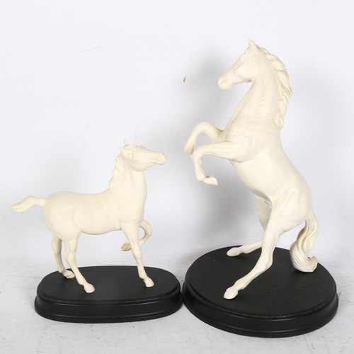 972 - 3 Royal Doulton horses, Spirit of the Wild, foal on plinth, and black thouroughbred