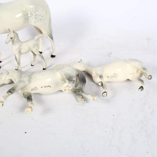 973 - Royal Doulton Welsh mountain pony, and 3 Royal Doulton dapple greys