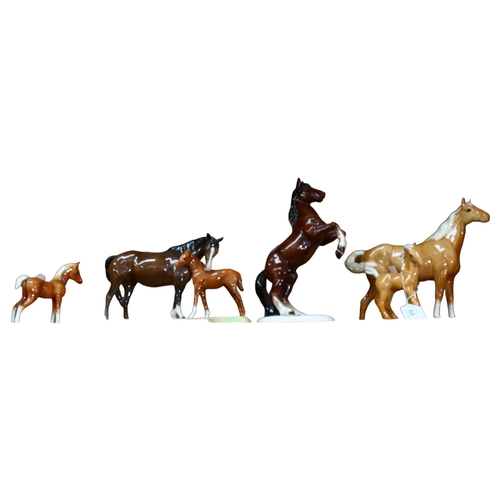 979 - Beswick mare and foal group, no. 1811, Beswick Palomino mare and foal, and 2 other horses