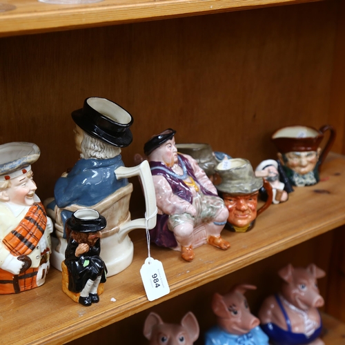 984 - Various character jugs, including Melba Ware Henry VIII, and Sylvac Shakespeare