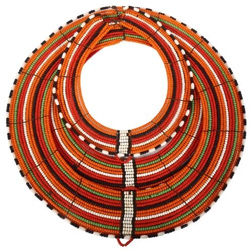 988 - A 2-section beadwork collar/necklace, and another beadwork collar