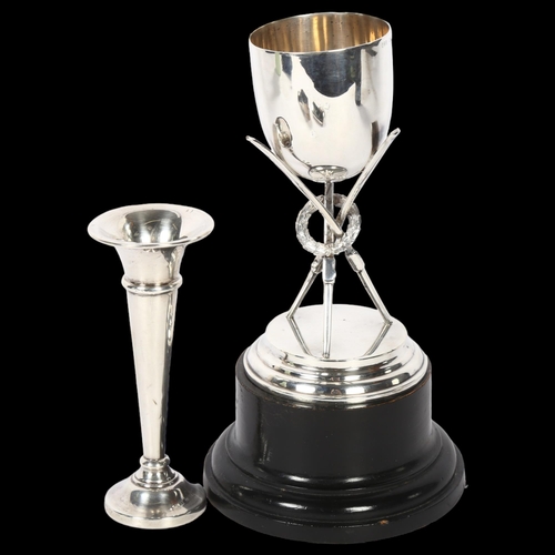 1236 - An Indian silver rowing trophy goblet, by Peter Orr & Sons Ltd of Madras and Rangoon, on original fi... 