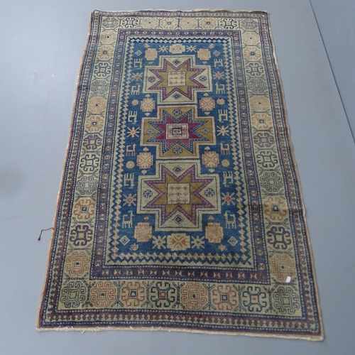 2327 - An early 20th century Caucasian Shirvan rug in muted colours with soft wool. 158x97cm