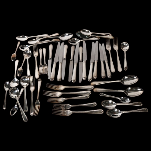 1130 - STRICKETT & LOADER, LONDON - a canteen of silver plated bead-edge cutlery for 6 people, comprising d... 