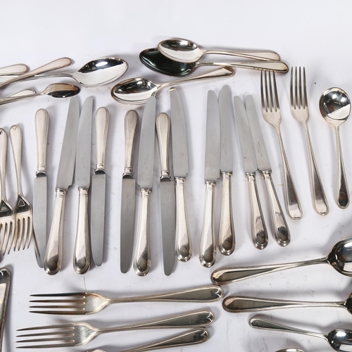 1130 - STRICKETT & LOADER, LONDON - a canteen of silver plated bead-edge cutlery for 6 people, comprising d... 