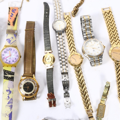 1137 - A group of various watches, including a Seiko automatic, a Seiko kinetic, 2 Swatch watches, a lady's... 