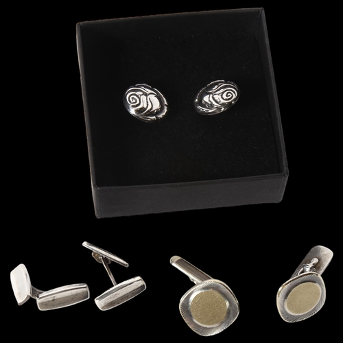 1169 - 3 pairs of Danish silver cufflinks