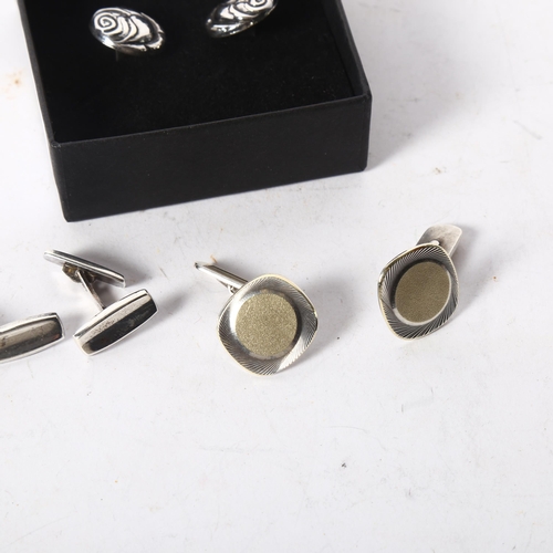 1169 - 3 pairs of Danish silver cufflinks