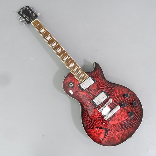 517 - JAXVILL - a 6-string electric guitar with snake decoration to the body, in the style of the Rockburn... 