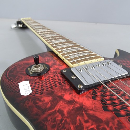 517 - JAXVILL - a 6-string electric guitar with snake decoration to the body, in the style of the Rockburn... 