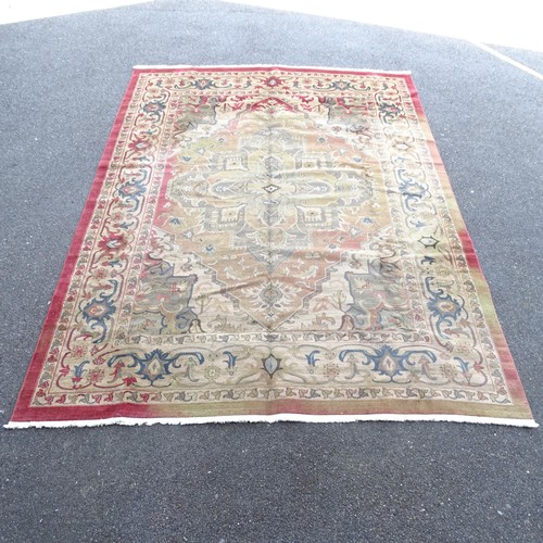 2352 - A red-ground Turkish design carpet. 400x295cm