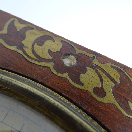 904 - A Regency rosewood and brass inlaid (Wag on the wall) clock, with octagonal bezel and painted wood d... 