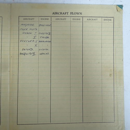 384 - A Second World War Period Royal Air Force pilot's flying logbook, relating to 1335697 Flight Sargent... 