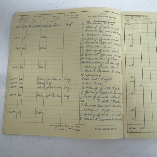 384 - A Second World War Period Royal Air Force pilot's flying logbook, relating to 1335697 Flight Sargent... 