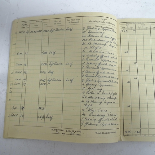 384 - A Second World War Period Royal Air Force pilot's flying logbook, relating to 1335697 Flight Sargent... 