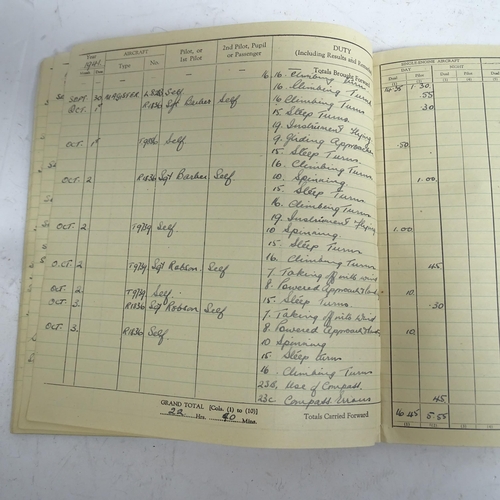 384 - A Second World War Period Royal Air Force pilot's flying logbook, relating to 1335697 Flight Sargent... 