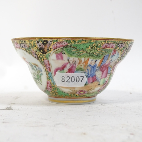 1002 - A Chinese Canton famille rose vase, 14.5cm, bowl, and 2 dishes, some damage